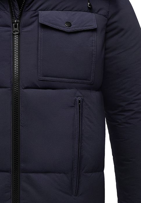 HUMY Winterjacke mit Kapuze warm gefüttert, Farbe: Navy