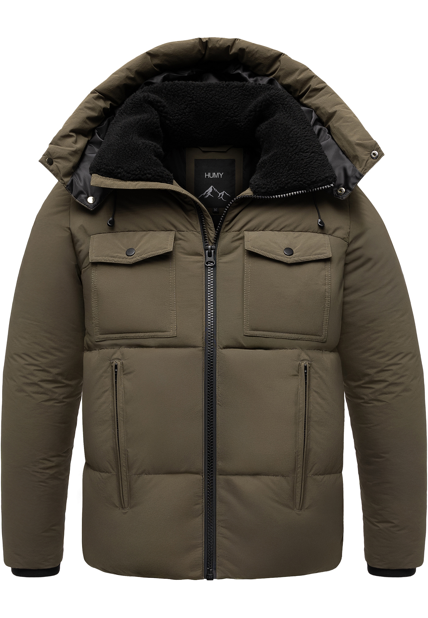 Humy HUMY Winterjacke mit Kapuze warm gefüttert – Olive, Bild 1