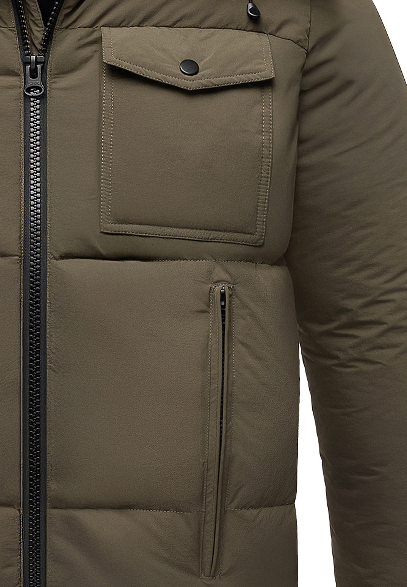 Humy HUMY Winterjacke mit Kapuze warm gefüttert – Olive, Bild 2