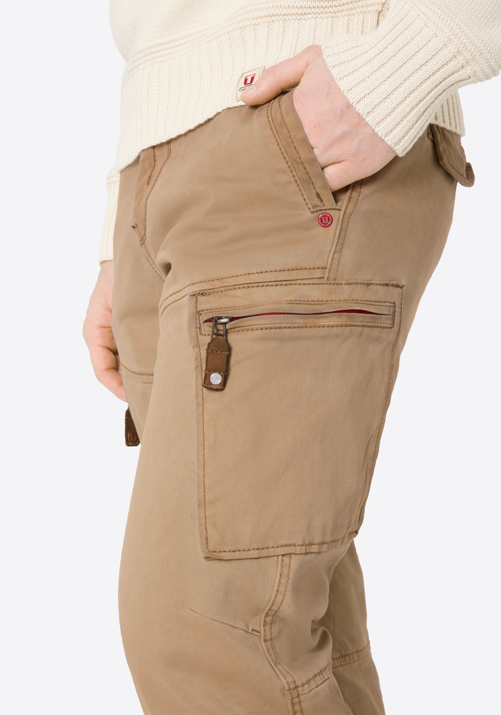 Timezone Timezone Cargo-Hose in modernem Schnitt mit Reißverschlusstaschen – Beige, Bild 2