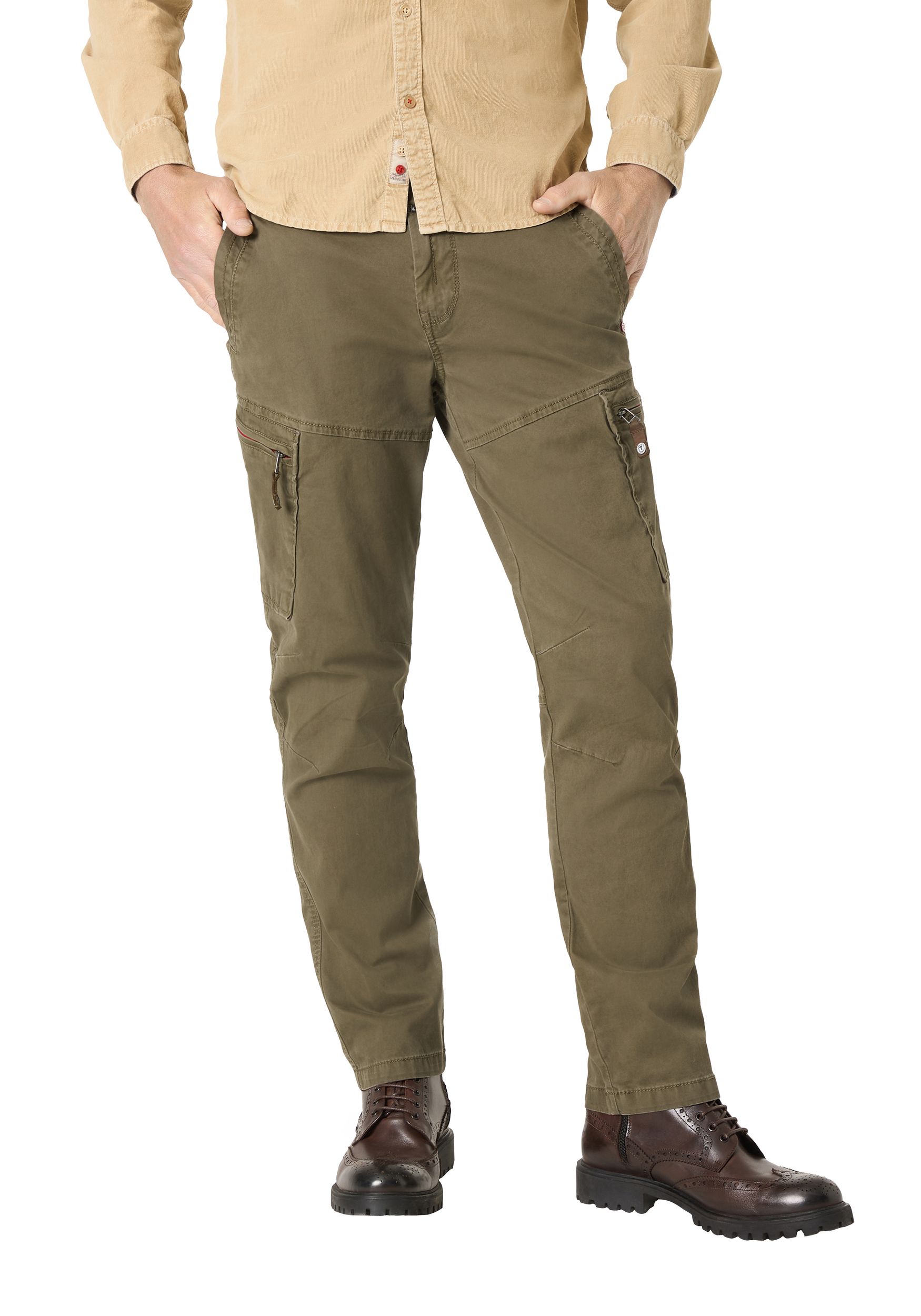Timezone Timezone Vielseitige Cargo-Hose mit Taschen und Knopfleiste – Olive, Bild 2