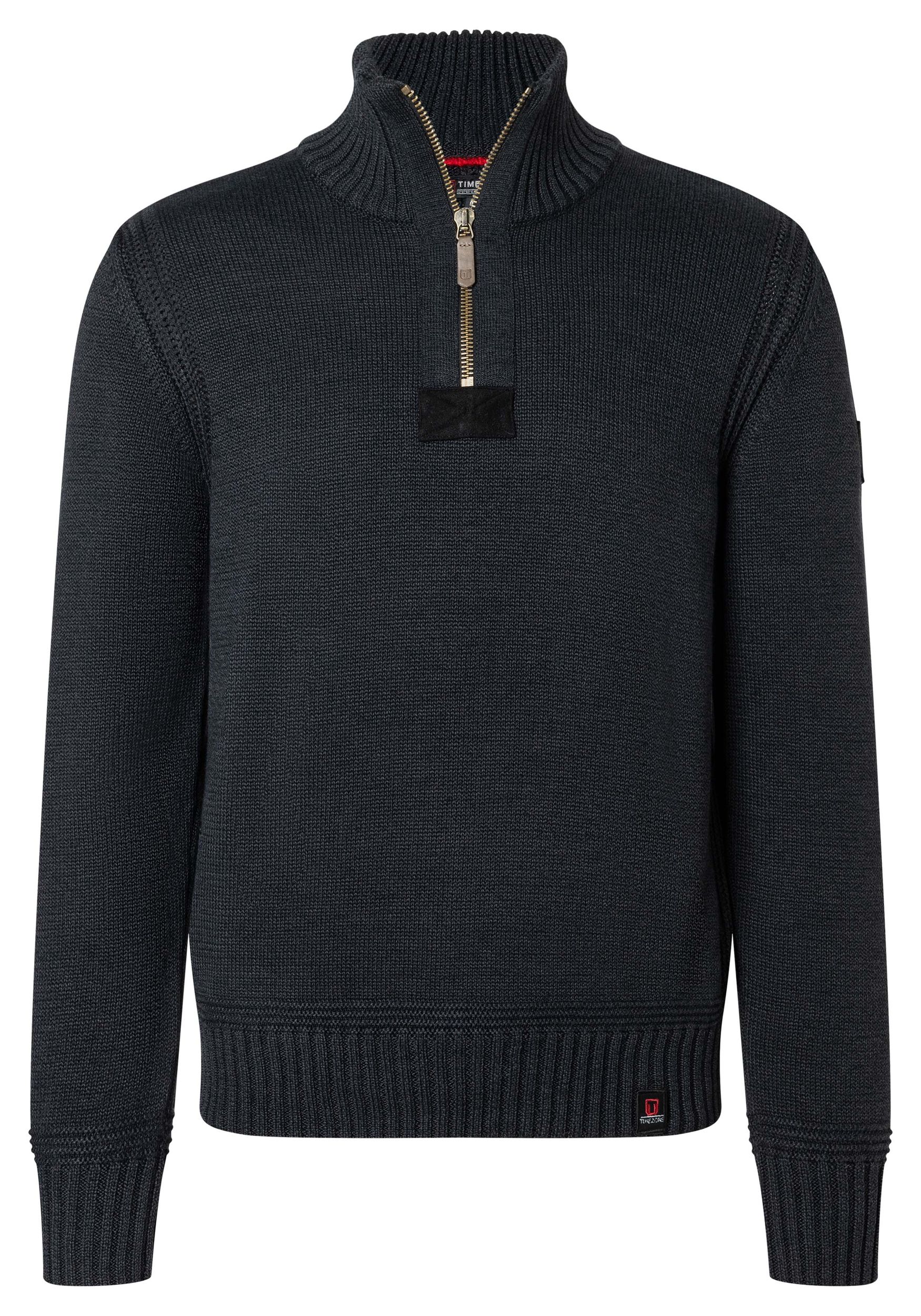 Rollkragen-Pullover mit Reißverschluss Ellenbogen-Patches Rollkragen-Pullover mit Reißverschluss Ellenbogen-Patches