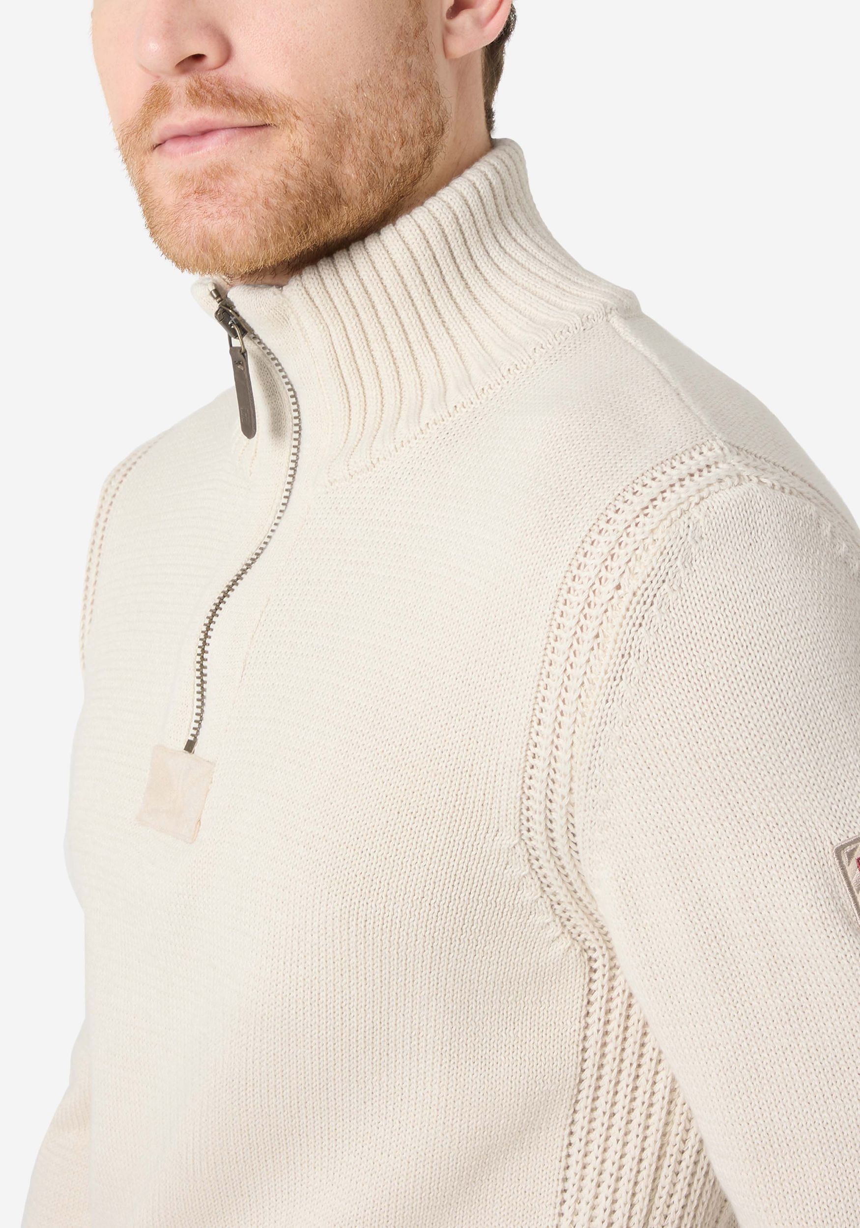 Timezone Timezone Rollkragen-Pullover mit Reißverschluss – Beige, Bild 2