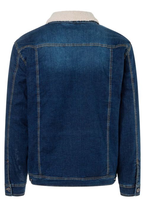 Timezone Timezone Lässige Jeansjacke mit Knopfleiste und Teddykragen – Dunkelblau, Bild 6