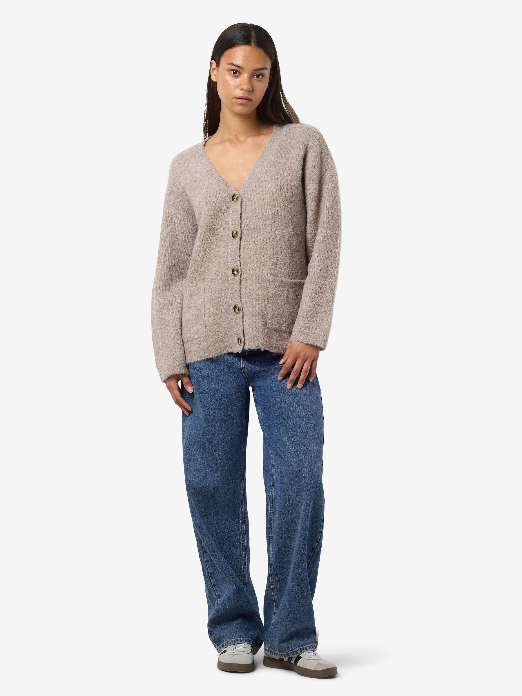 27034806_4791858_5.jpg Gemütlicher langärmeliger Knit Cardigan mit Knöpfen