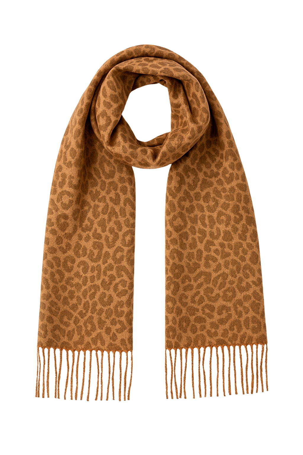 Schal mit Leopardenmuster Fransen weich und angenehm Schal mit Leopardenmuster Fransen weich und angenehm