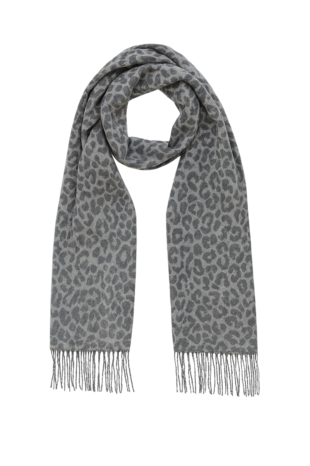 Schal mit Leopardenmuster Fransen weich und angenehm Schal mit Leopardenmuster Fransen weich und angenehm