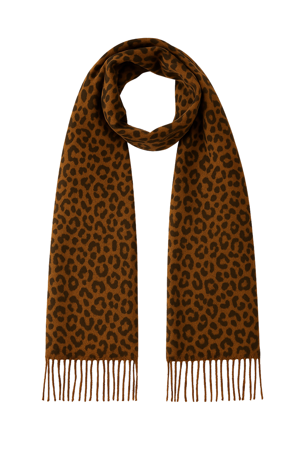 Schal mit Leopardenmuster Fransen weich und angenehm Schal mit Leopardenmuster Fransen weich und angenehm