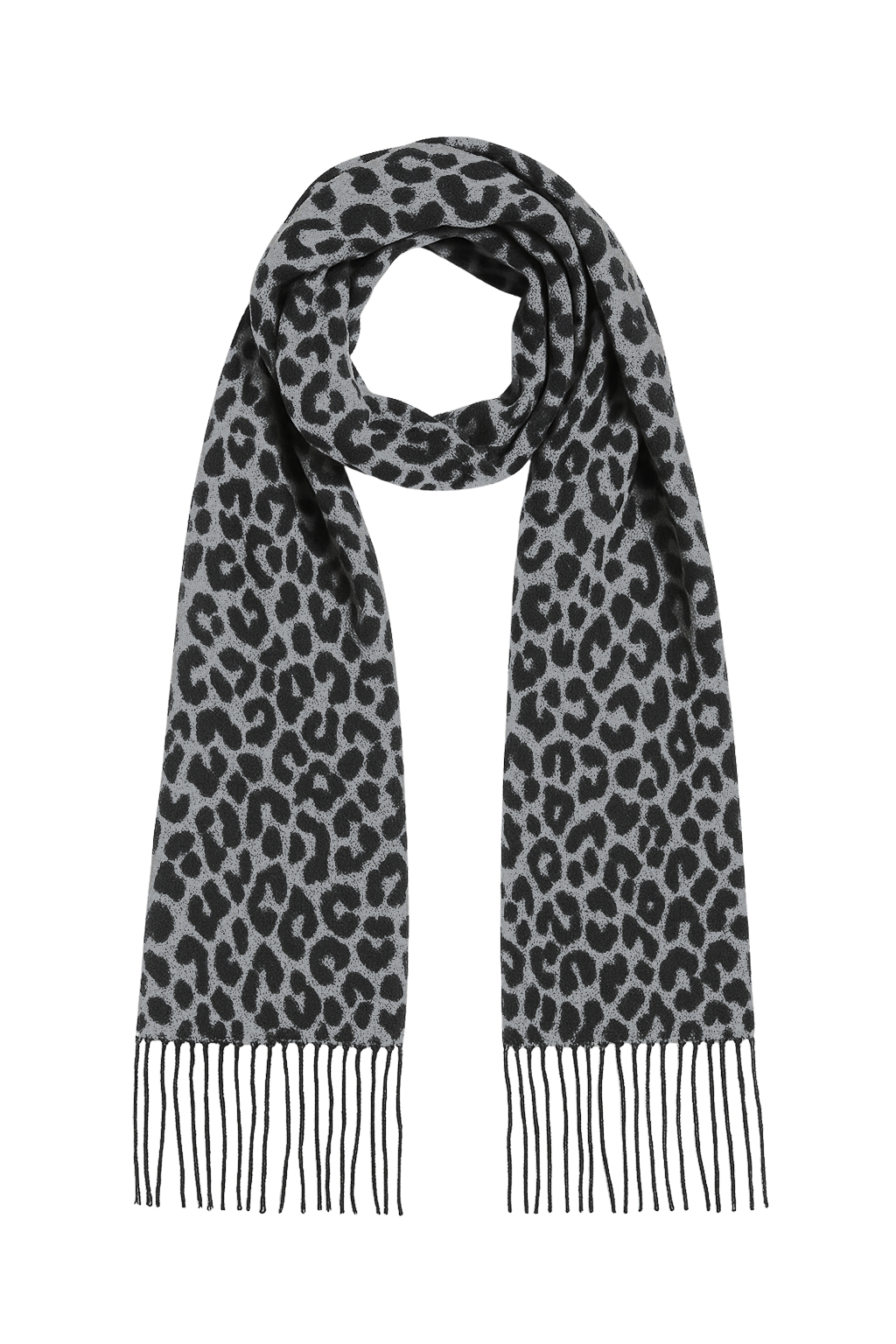 Schal mit Leopardenmuster Fransen weich und angenehm Schal mit Leopardenmuster Fransen weich und angenehm