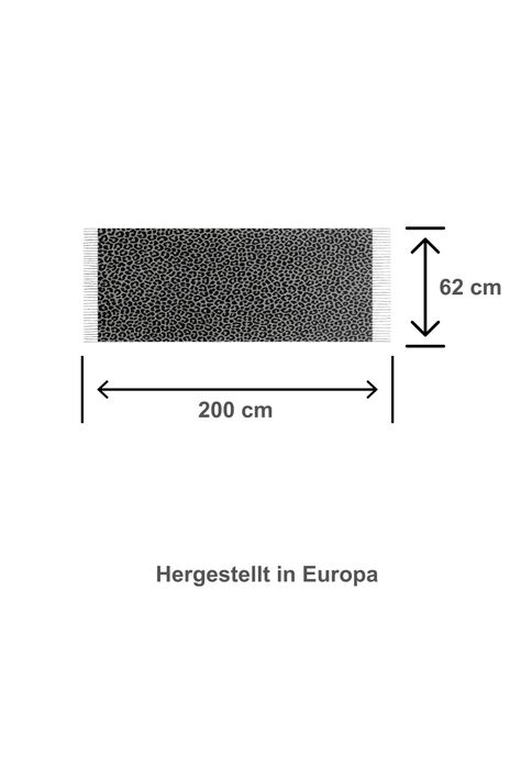 Faera Schal mit Leopardenmuster Fransen weich und angenehm – Anthrazit, Bild 4