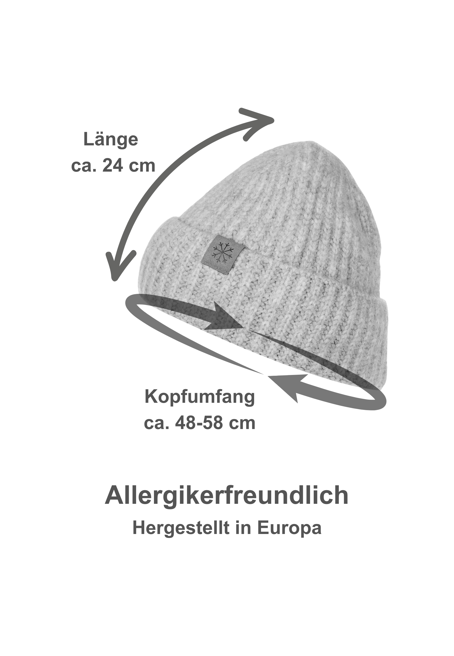 Strickmütze Warm Flauschig mit dezenter Schneeflocke Strickmütze Warm Flauschig mit dezenter Schneeflocke