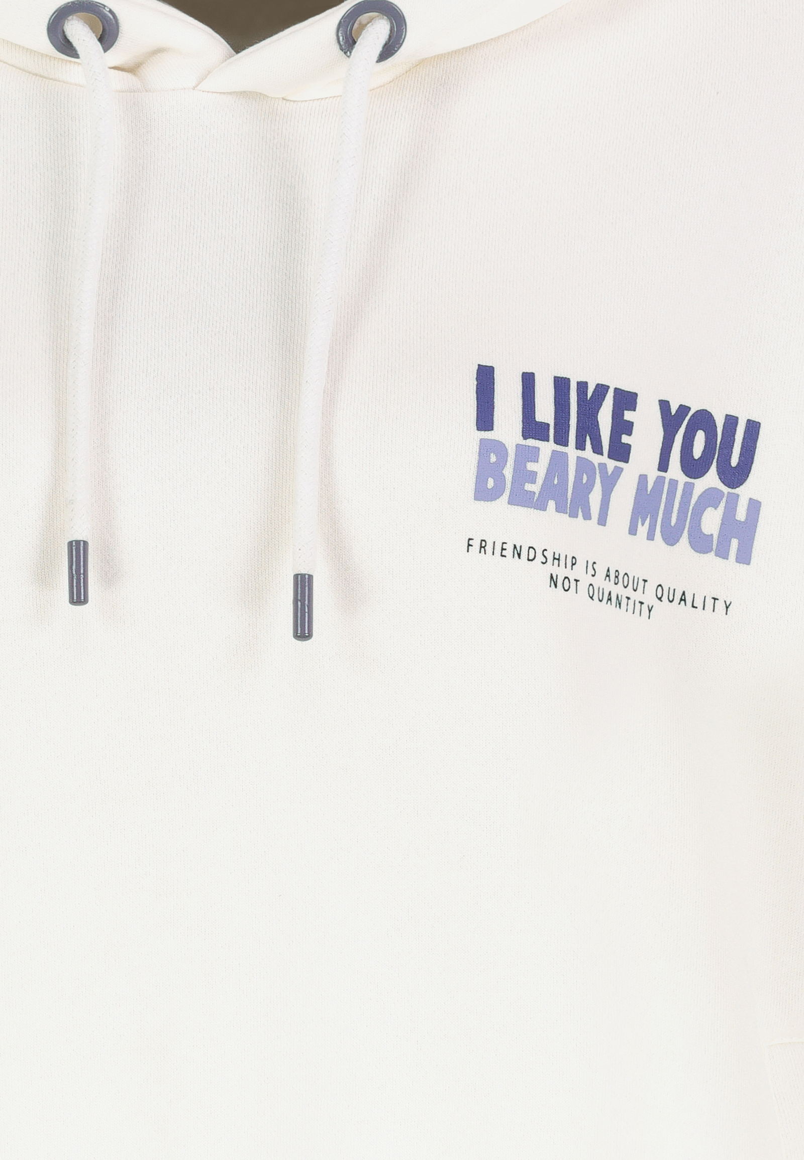 Sublevel Lässiger Hoodie mit Motiv-Print und humorvollem Slogan – Weiß, Bild 2