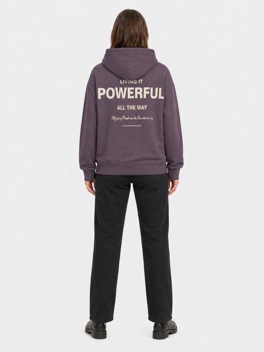 Sublevel Hoodie mit Power-Statement-Print und Kapuze Good Vibes – Lila, Bild 6