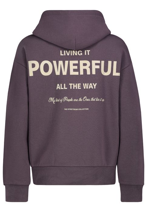 Sublevel Hoodie mit Power-Statement-Print und Kapuze Good Vibes – Lila, Bild 7