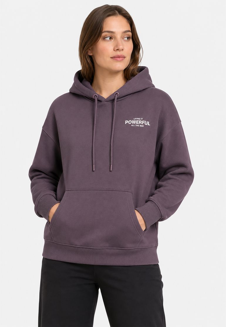 Sublevel Hoodie mit Power-Statement-Print und Kapuze Good Vibes – Lila, Bild 1