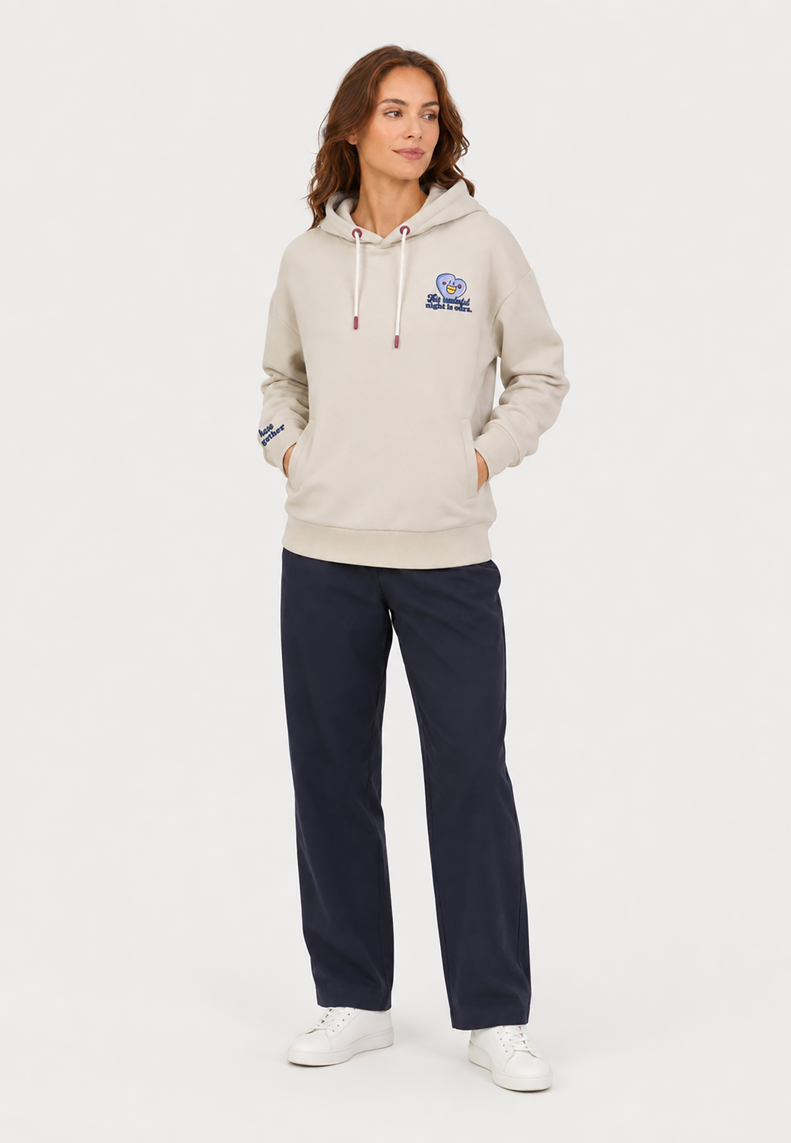 Trendiger Hoodie mit Blumenmotiv und lustigem Grafikdesign Trendiger Hoodie mit Blumenmotiv und lustigem Grafikdesign