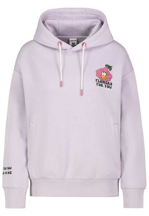 Sublevel Trendiger Hoodie mit Blumenmotiv und lustigem Grafikdesign – Lila, Bild 4