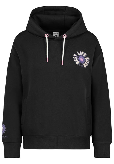 Sublevel Trendiger Hoodie mit Blumenmotiv und lustigem Grafikdesign – Grau, Bild 4