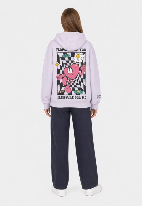Sublevel Trendiger Hoodie mit Blumenmotiv und lustigem Grafikdesign – Lila, Bild 6
