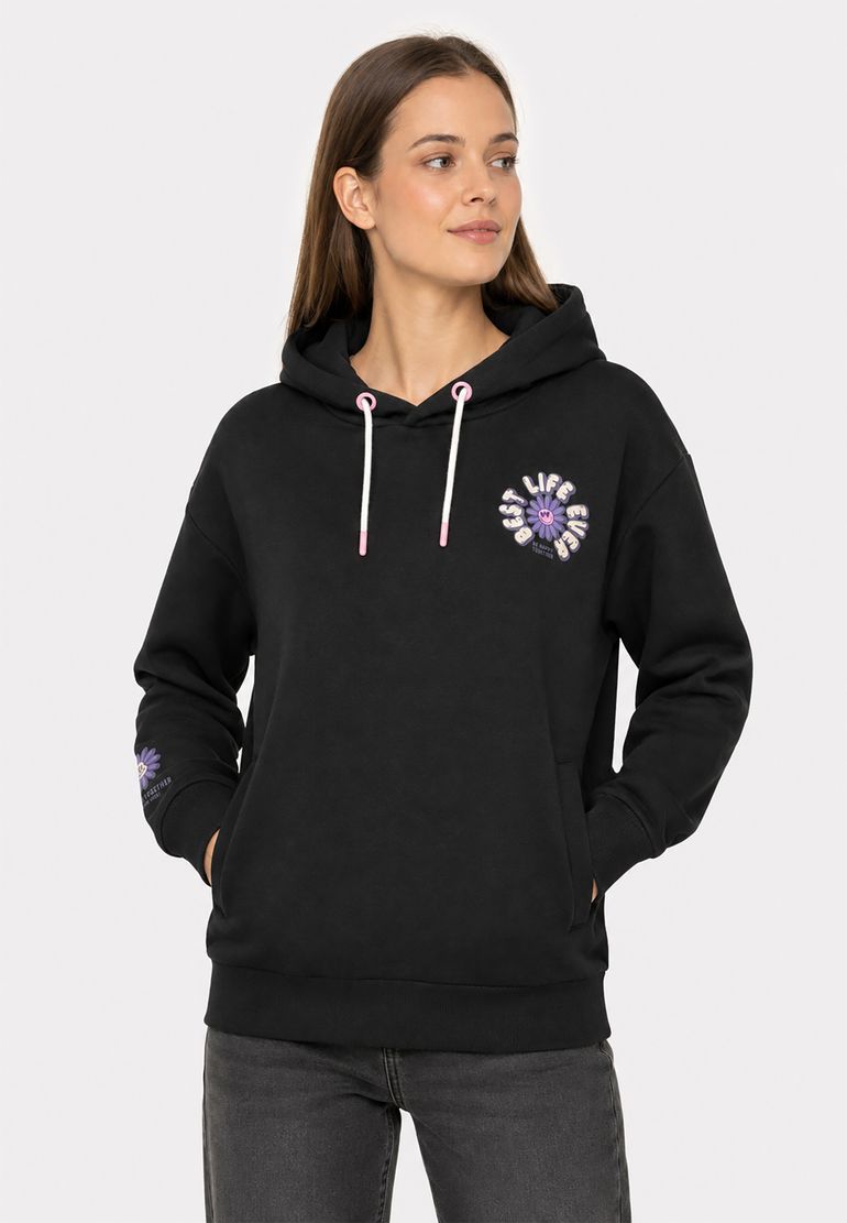 Sublevel Trendiger Hoodie mit Blumenmotiv und lustigem Grafikdesign – Grau, Bild 1