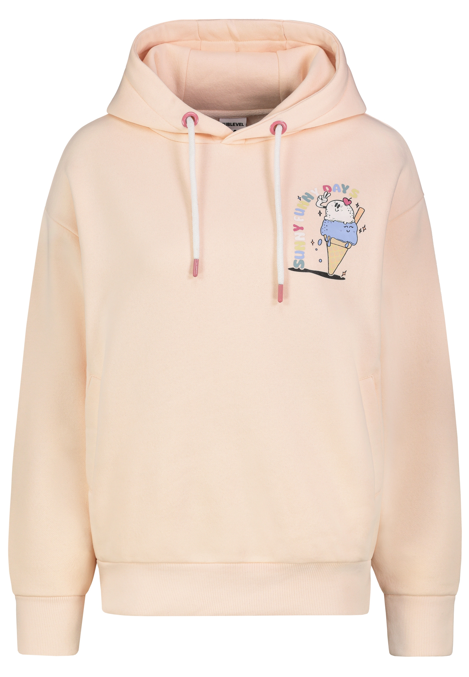 Sublevel Hoodie mit Positive-Print und Kapuze lustiges Design – Orange, Bild 1