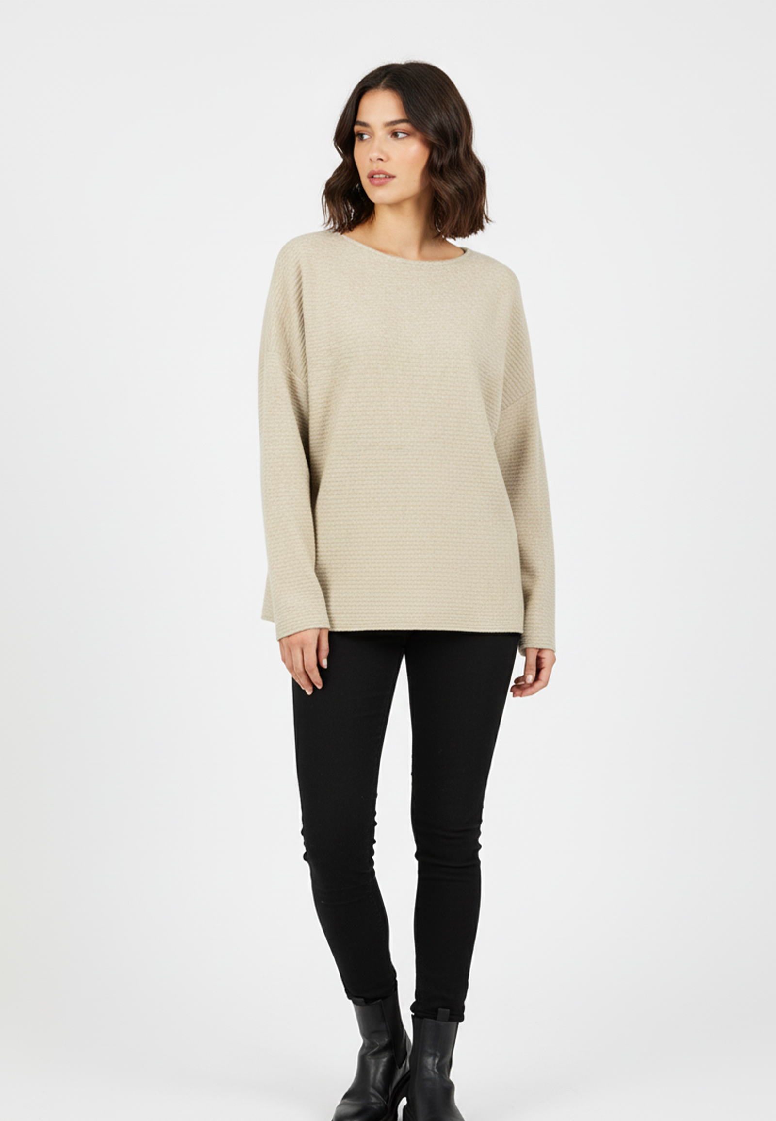 Bequemer Strickpullover mit Struktur in klassischem Design Bequemer Strickpullover mit Struktur in klassischem Design