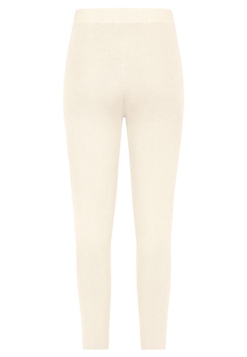 Stitch & Soul Gerippte Leggings Elastischer Bund Unifarben Alltag – Weiß, Bild 5