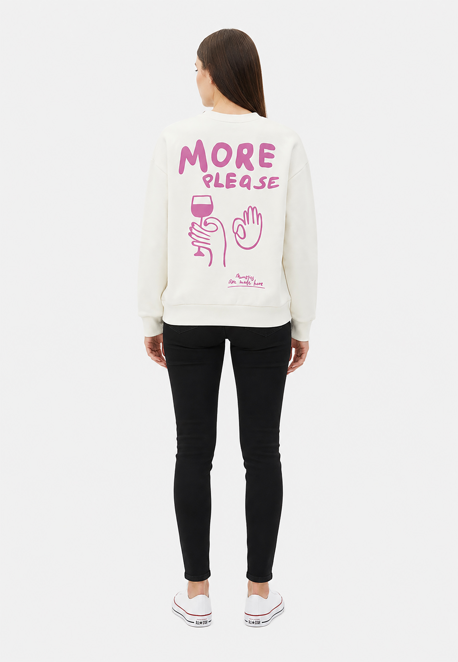 Sweatshirt mit modernen Prints Dropped Shoulder Sweatshirt mit modernen Prints Dropped Shoulder