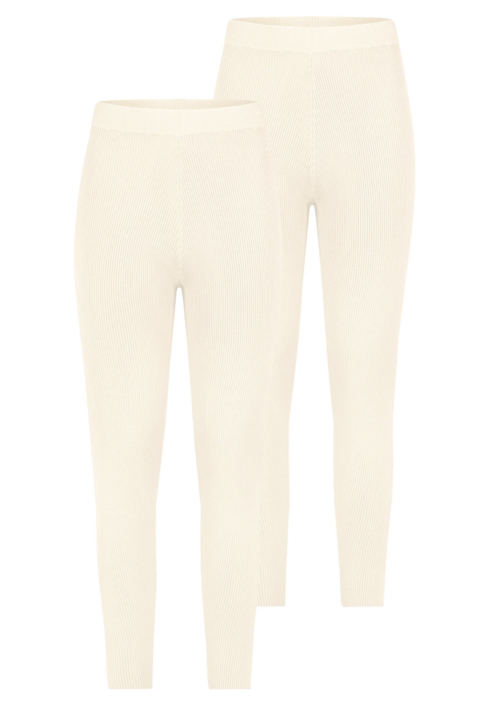 Stitch & Soul Stitch & Soul 2er-SET Gerippte Leggings mit elastischem Bund – Weiß, Bild 1
