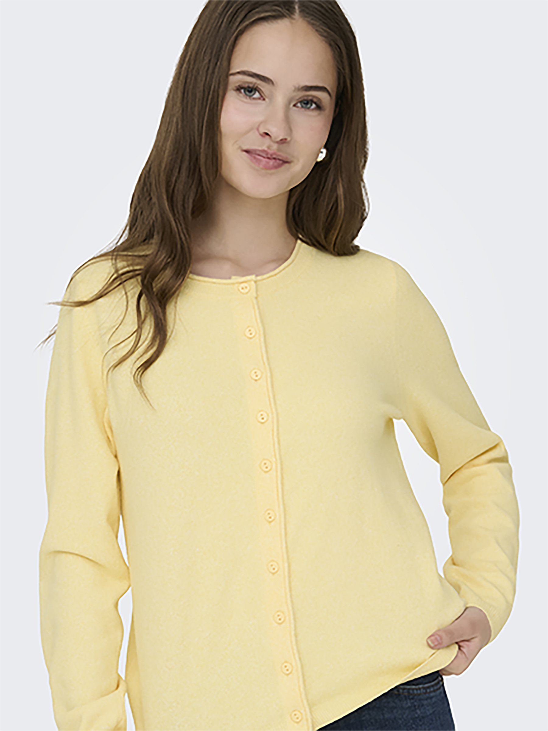 Stilvoller Cardigan Knopfverschluss Rundhalsausschnitt Stilvoller Cardigan Knopfverschluss Rundhalsausschnitt