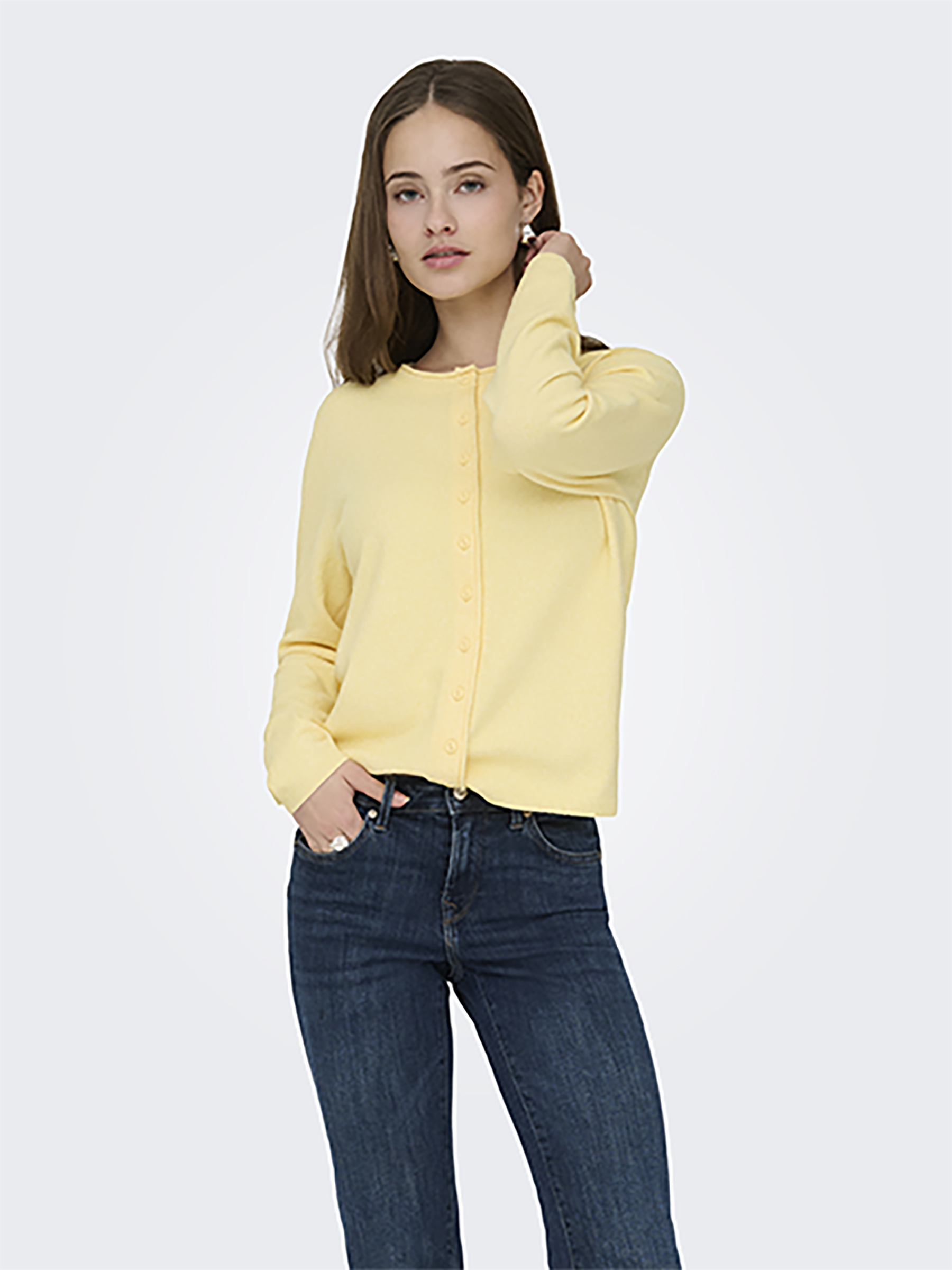 Stilvoller Cardigan Knopfverschluss Rundhalsausschnitt Stilvoller Cardigan Knopfverschluss Rundhalsausschnitt