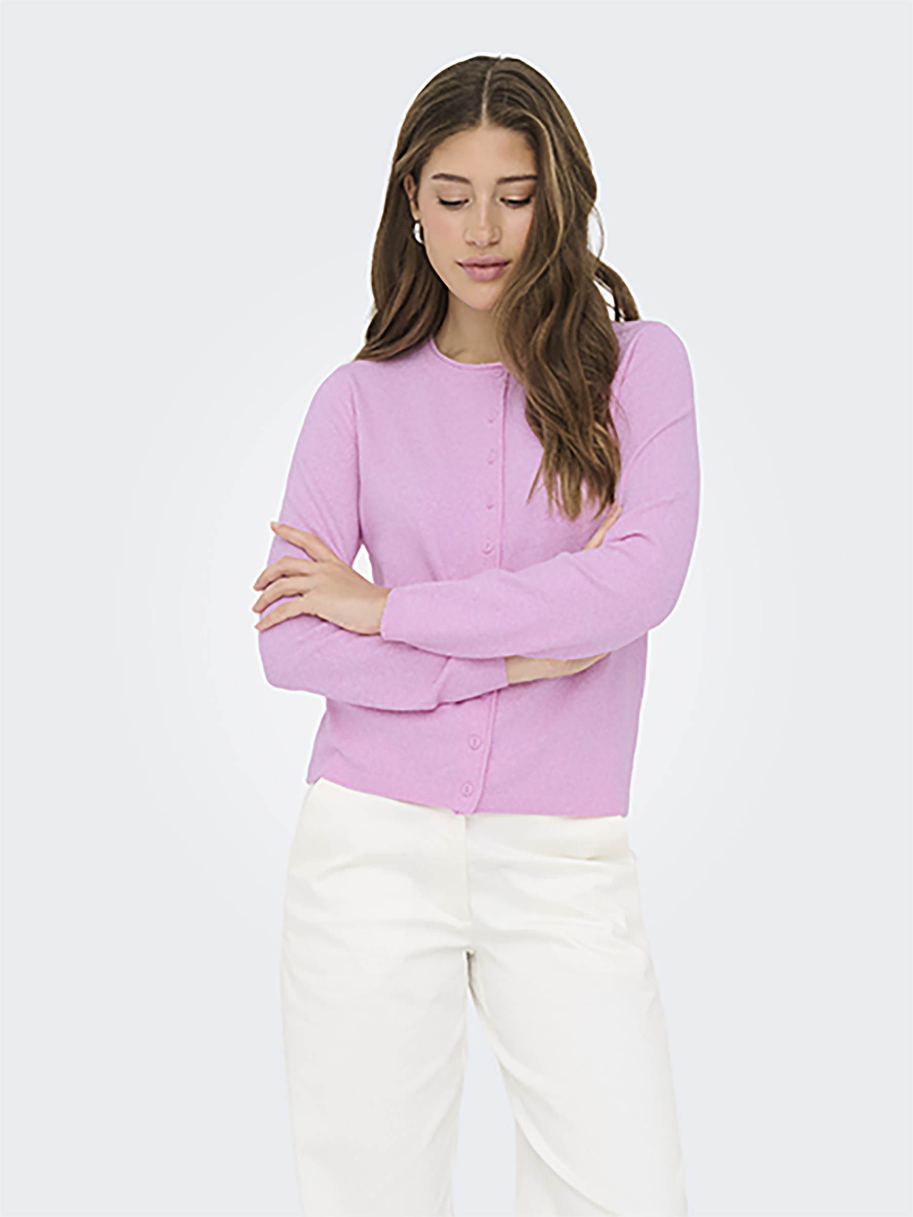 Stilvoller Cardigan Knopfverschluss Rundhalsausschnitt Stilvoller Cardigan Knopfverschluss Rundhalsausschnitt