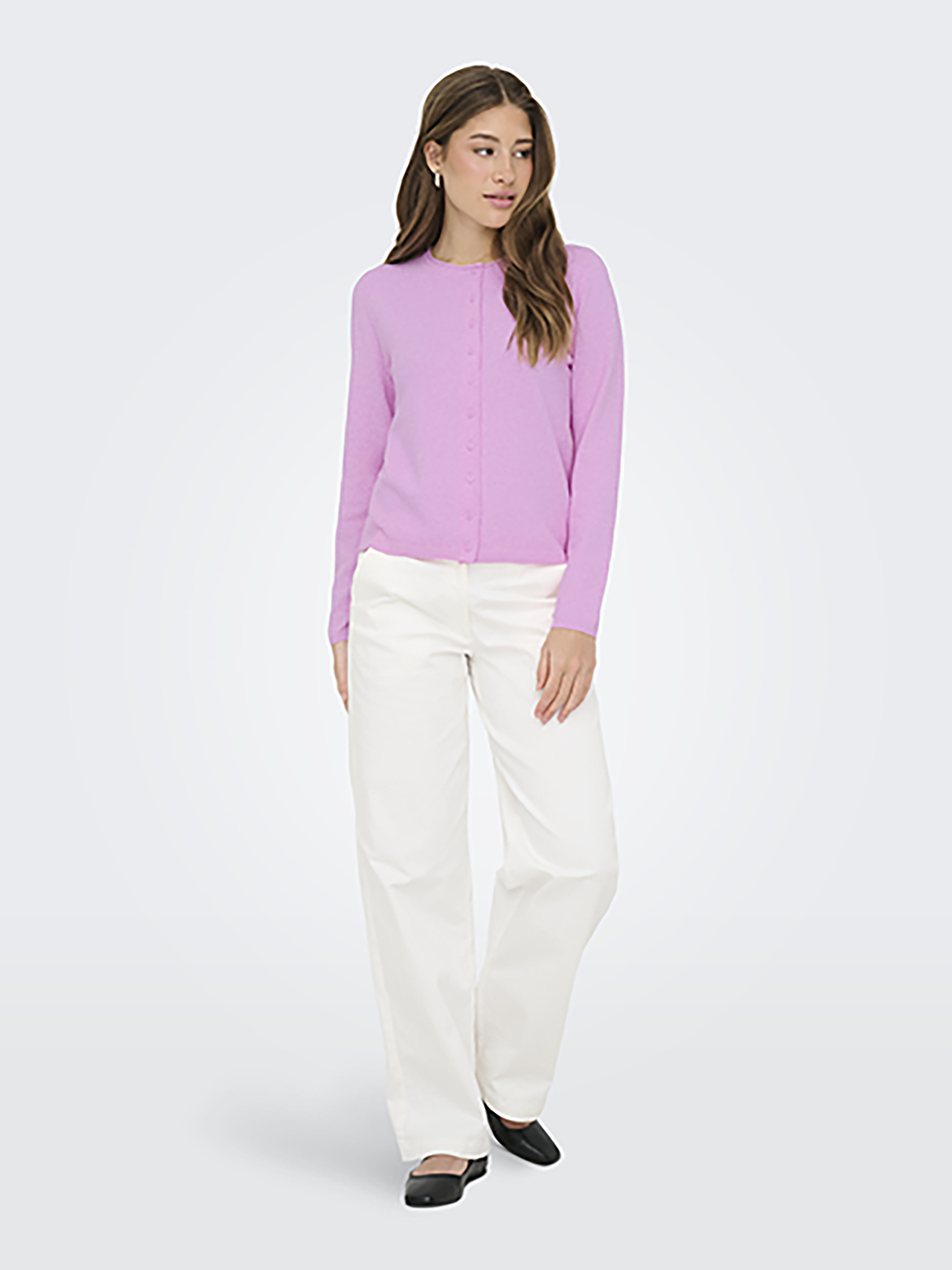 Stilvoller Cardigan Knopfverschluss Rundhalsausschnitt Stilvoller Cardigan Knopfverschluss Rundhalsausschnitt