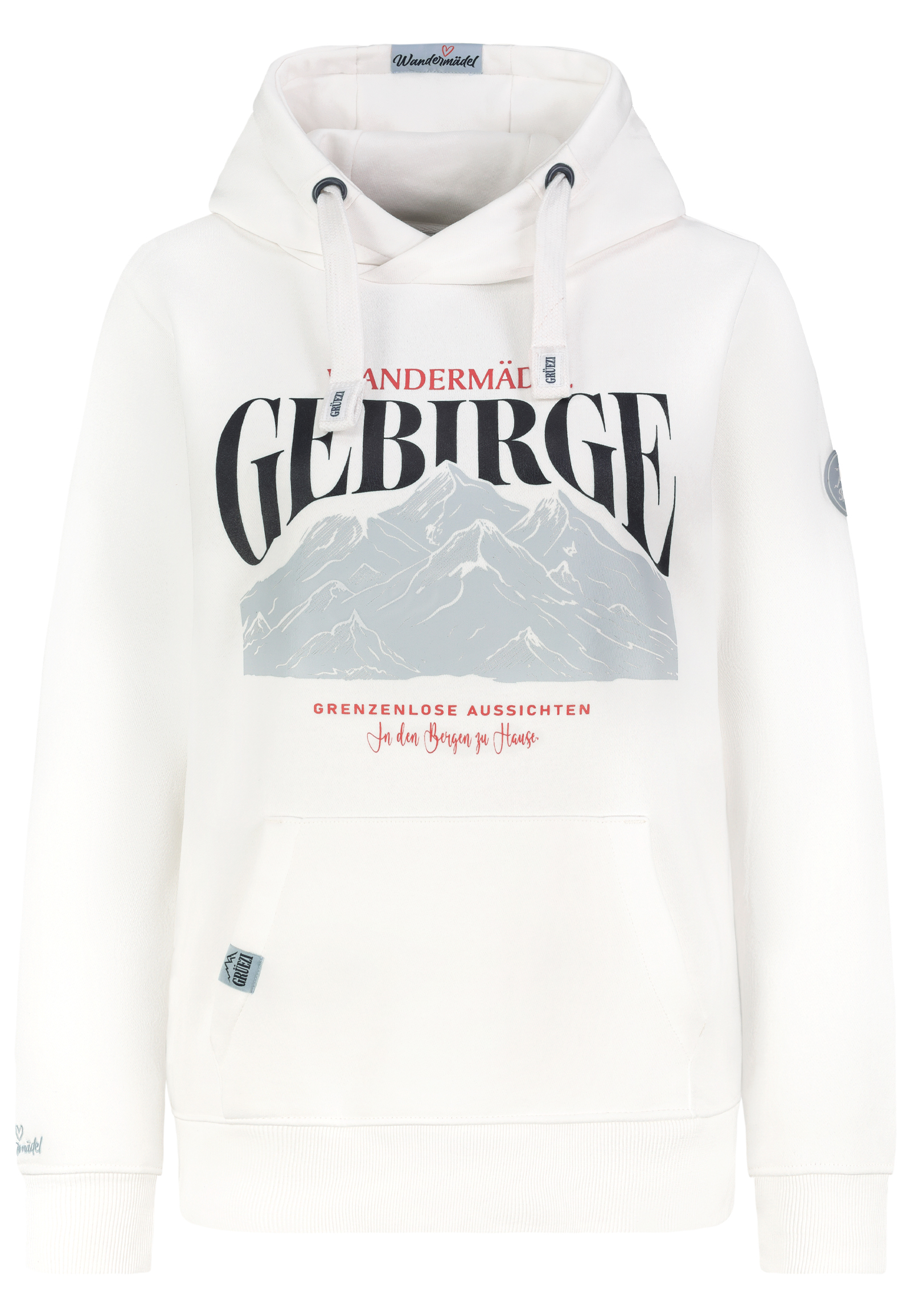 D10600BA02734B1_22000_V.jpg Hoodie Bergmotiv Aufdruck Kapuze Tunnelzug Spruch Bequem