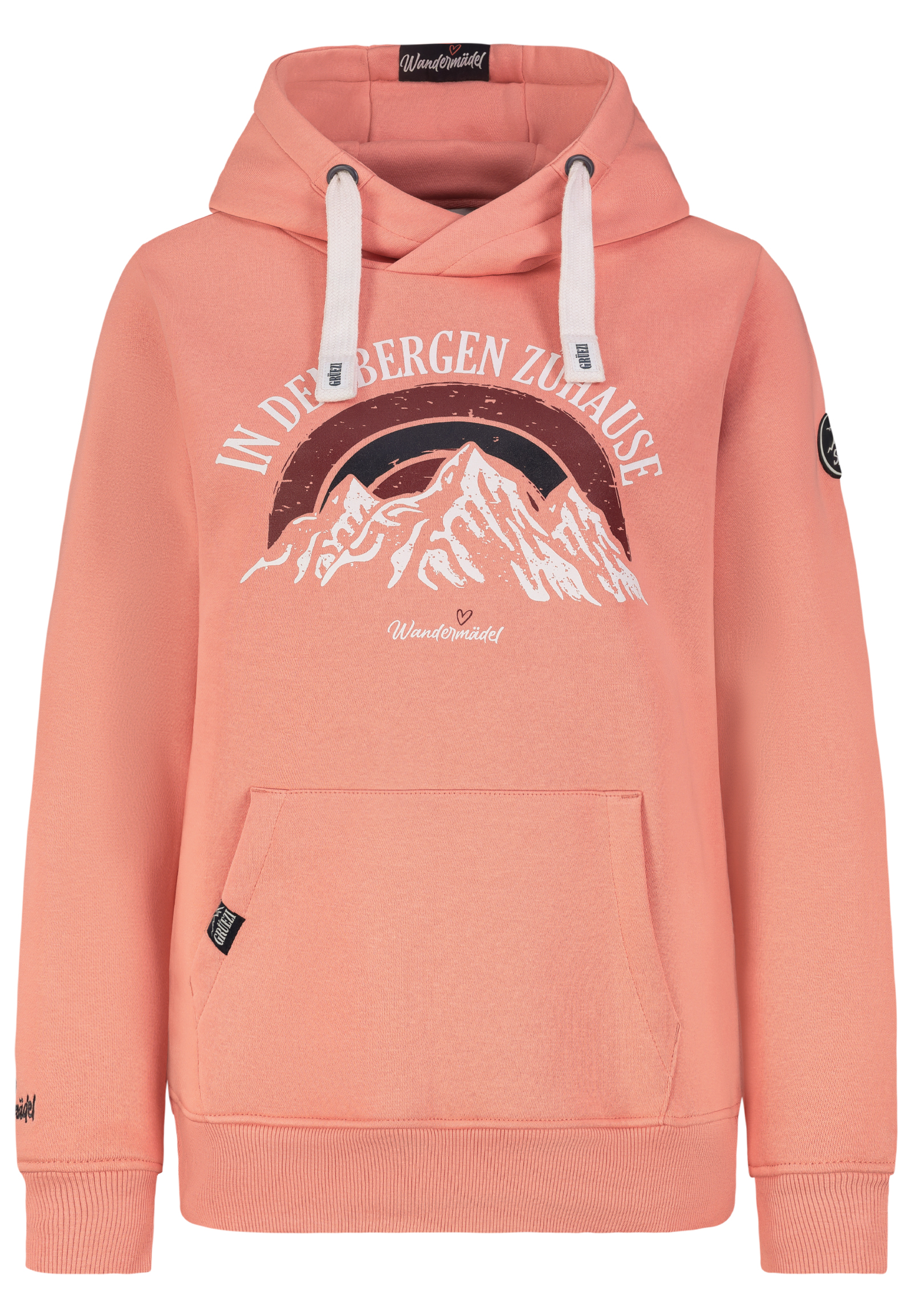 D10600BA02734B2_13700_V.jpg Hoodie Bergmotiv Aufdruck Kapuze Tunnelzug Spruch Bequem