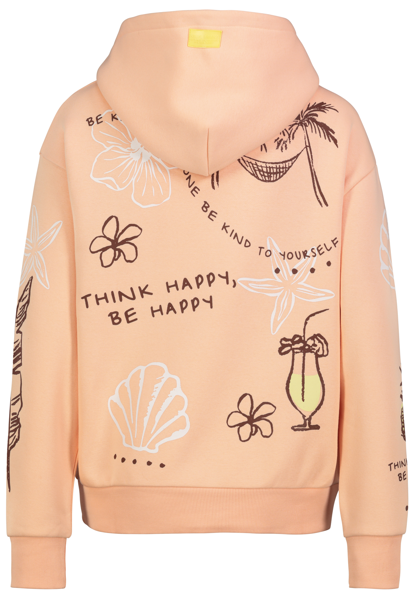 Hoodie Floralen Tropischen Mustern Good Vibes Rippbündchen Hoodie Floralen Tropischen Mustern Good Vibes Rippbündchen