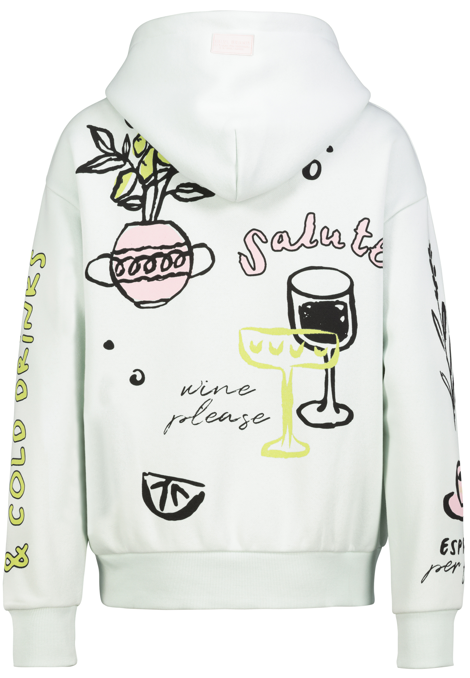 Hoodie Floralen Tropischen Mustern Good Vibes Rippbündchen Hoodie Floralen Tropischen Mustern Good Vibes Rippbündchen
