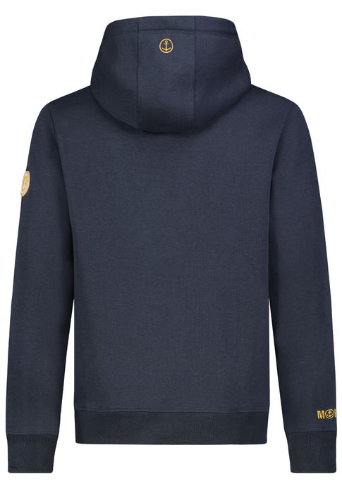 Eight 2 Nine EIGHT 2 NINE Hoodie Küstenmotiv Stickerei Kapuze Rippbündchen – Blau, Bild 4