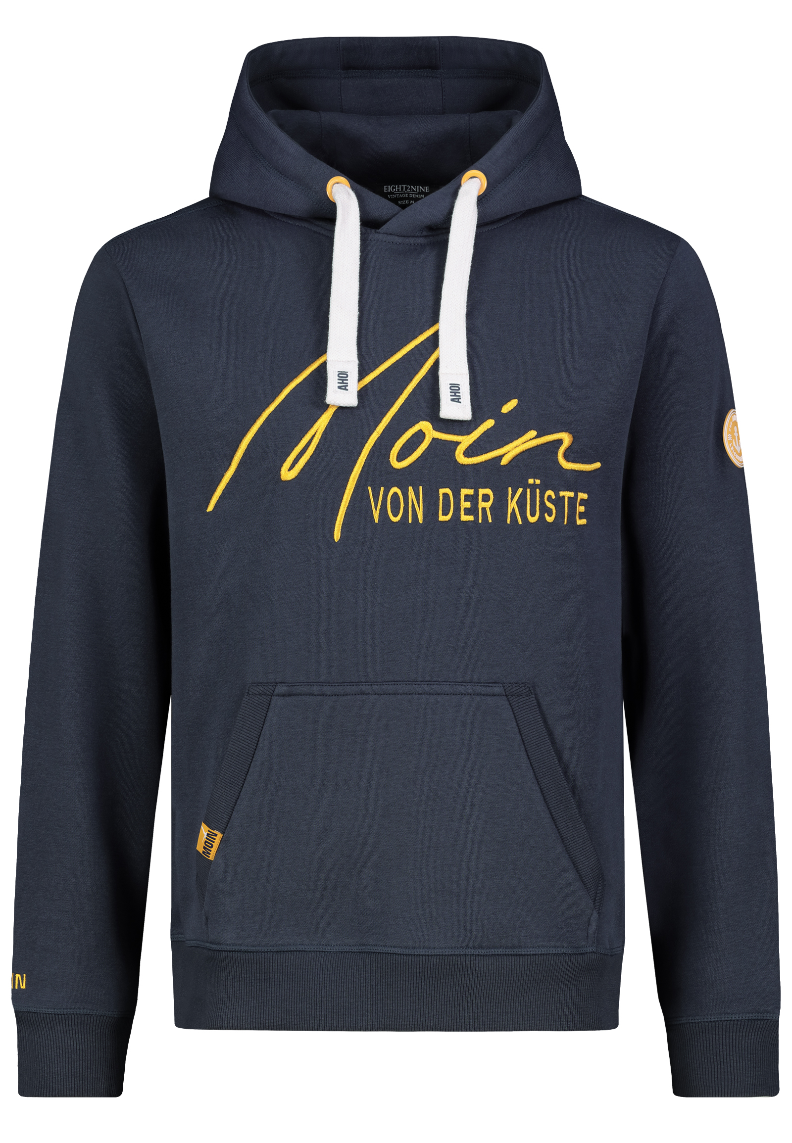 Eight 2 Nine EIGHT 2 NINE Hoodie Küstenmotiv Stickerei Kapuze Rippbündchen – Blau, Bild 2