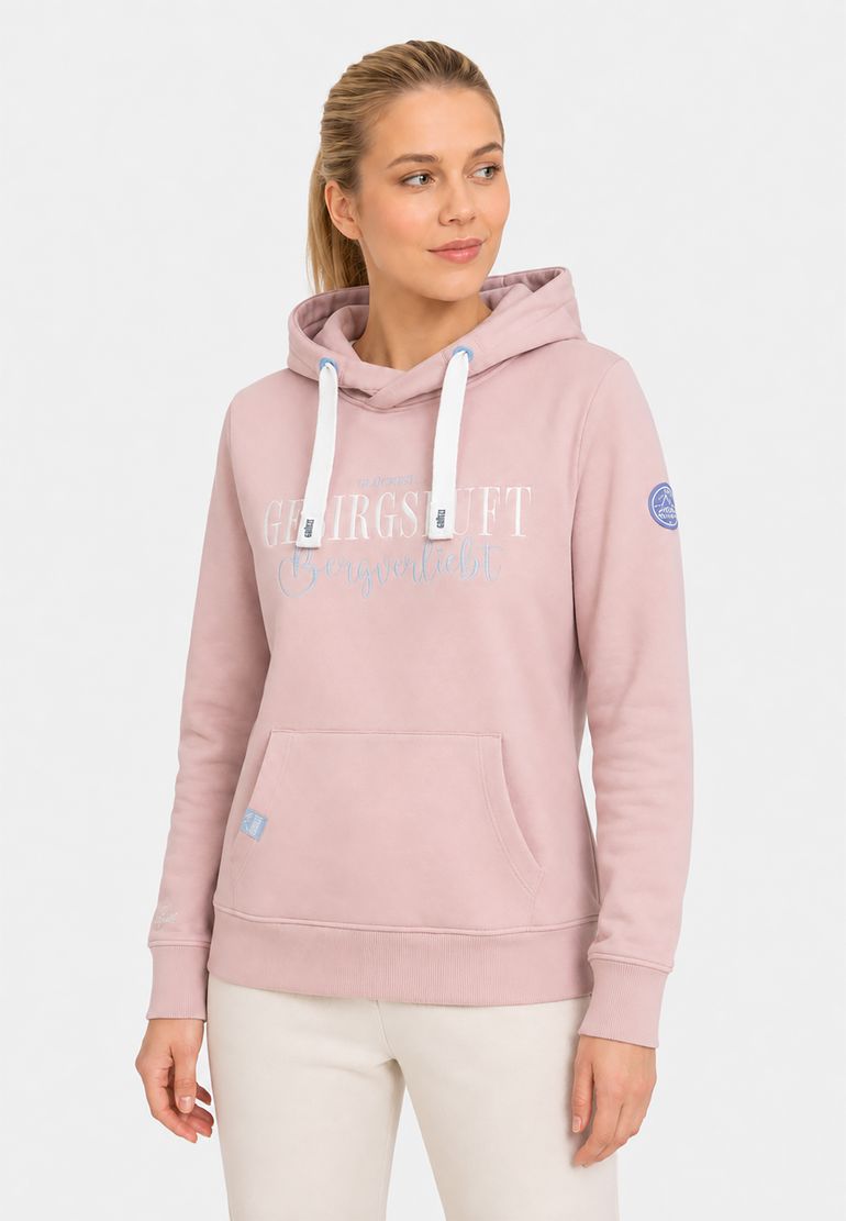 Sublevel Sweat Hoodie Stickerei Schriftzug Kordelzug Kapuze – Rosa, Bild 1
