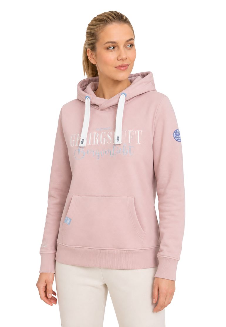 Sublevel Sweat Hoodie Stickerei Schriftzug Kordelzug Kapuze – Rosa, Bild 2