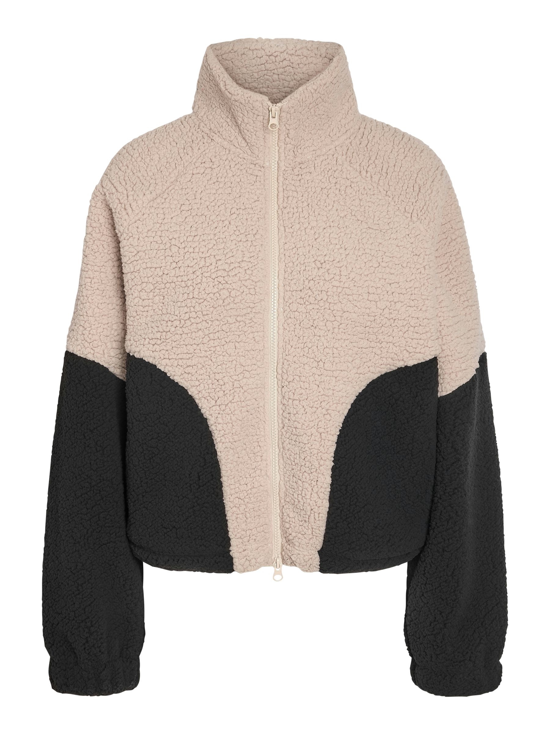 27035911_4982395.jpg Flauschige Outdoor-Jacke mit Kontrast-Design Reißverschluss