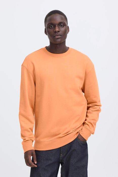 BLEND Hochwertiges Basic Sweatshirt Rundhals Bündchen, Farbe: Orange