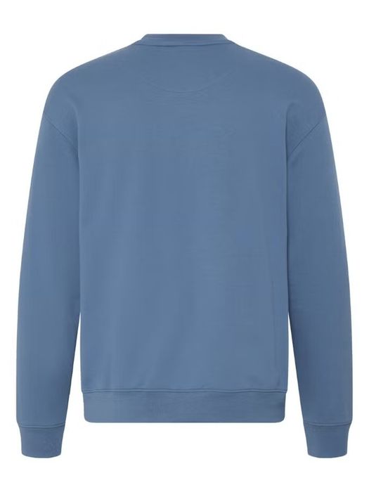 BLEND Hochwertiges Basic Sweatshirt Rundhals Bündchen, Farbe: Blau-2