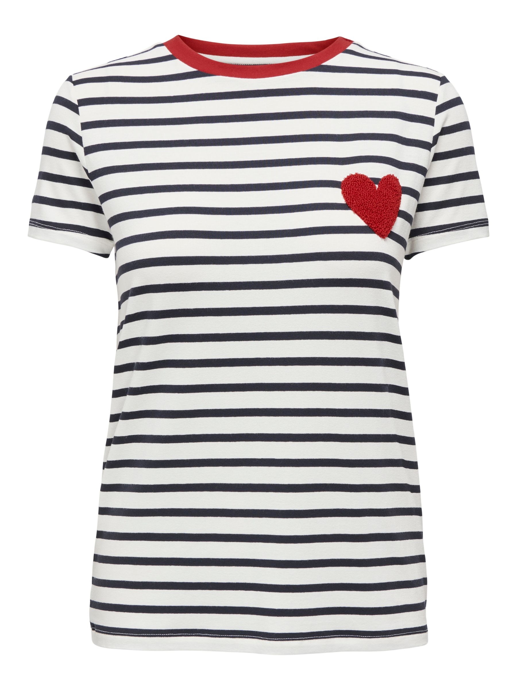 15318959_4458949.jpg Gestreiftes T-Shirt mit Herzmotiv und Rundhalsausschnitt
