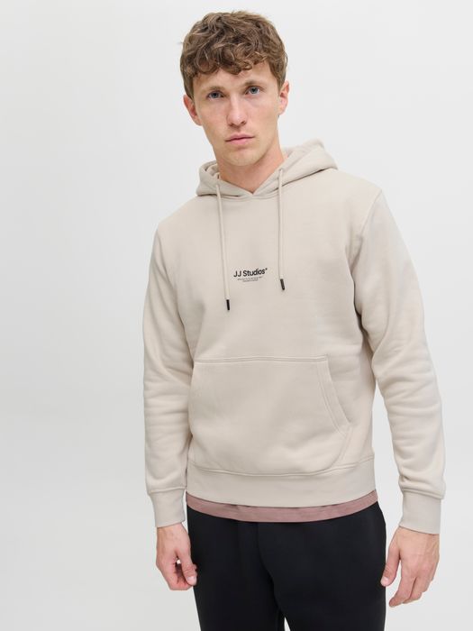 Jack & Jones JACK & JONES Hoodie Eingrifftaschen Rippbündchen Kordelzug – Sand, Bild 4