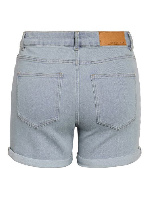 Noisy May Denimshorts Mid Waist Slim Fit Sommer Reißverschluss – Hellblau, Bild 8