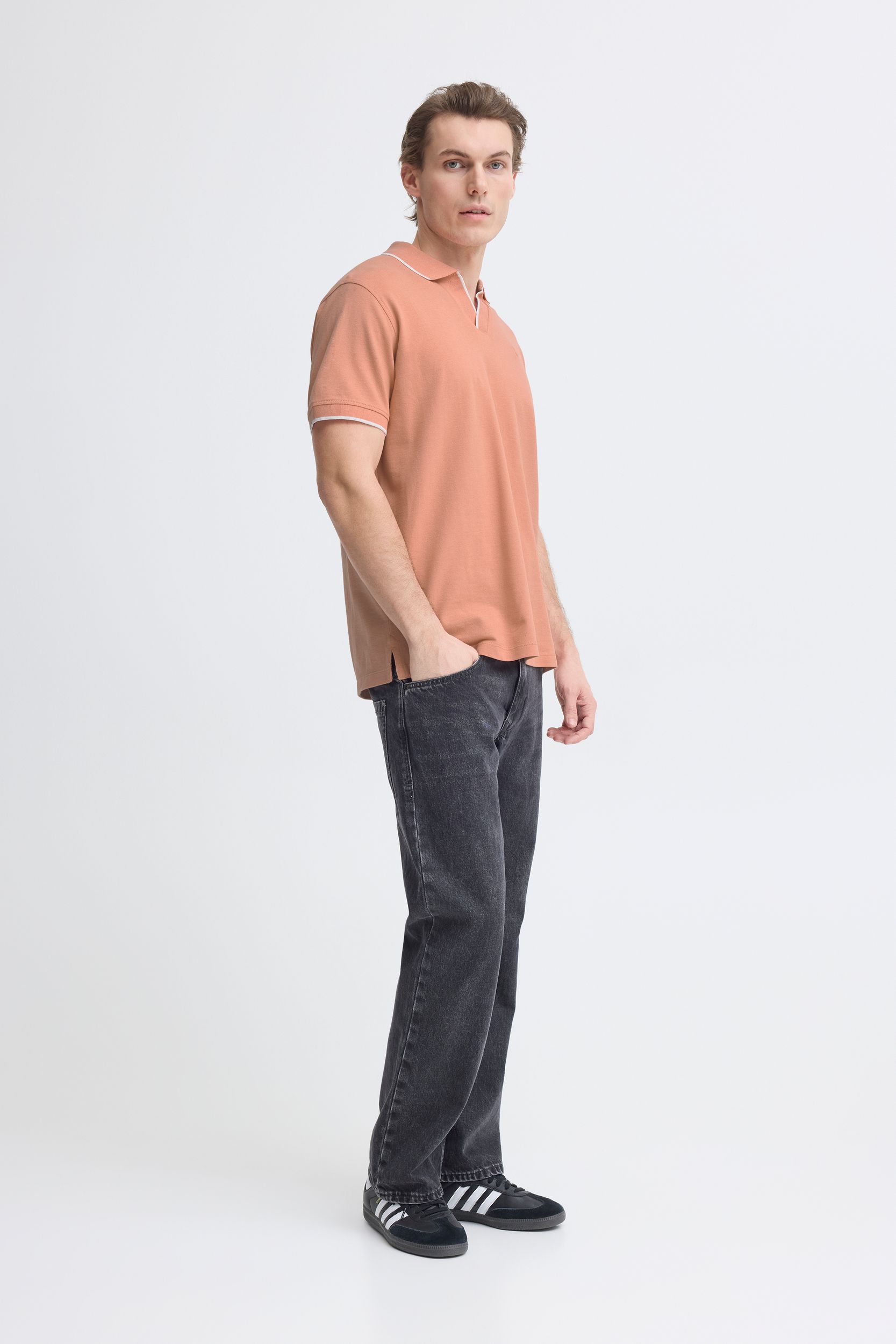 20720432-161529_161529_5.jpg Kurzarm Poloshirt Einfarbig V-Ausschnitt Polokragen