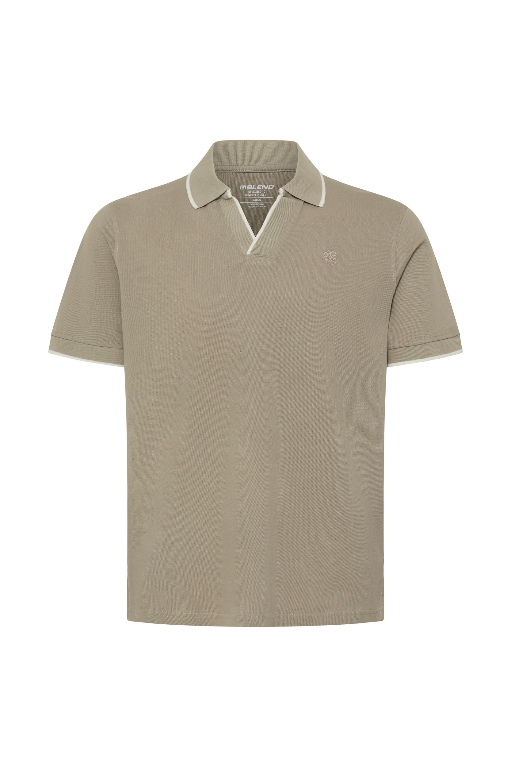 20720432-171108_171108.jpg Kurzarm Poloshirt Einfarbig V-Ausschnitt Polokragen