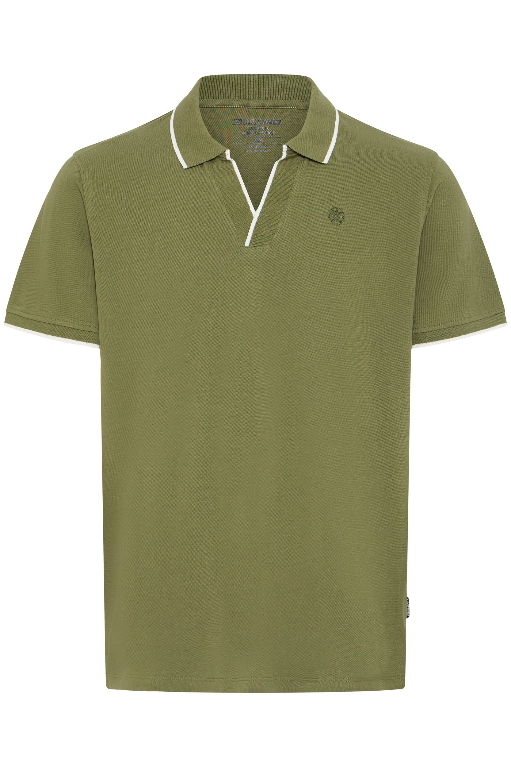 20720432-180523_180523.jpg Kurzarm Poloshirt Einfarbig V-Ausschnitt Polokragen